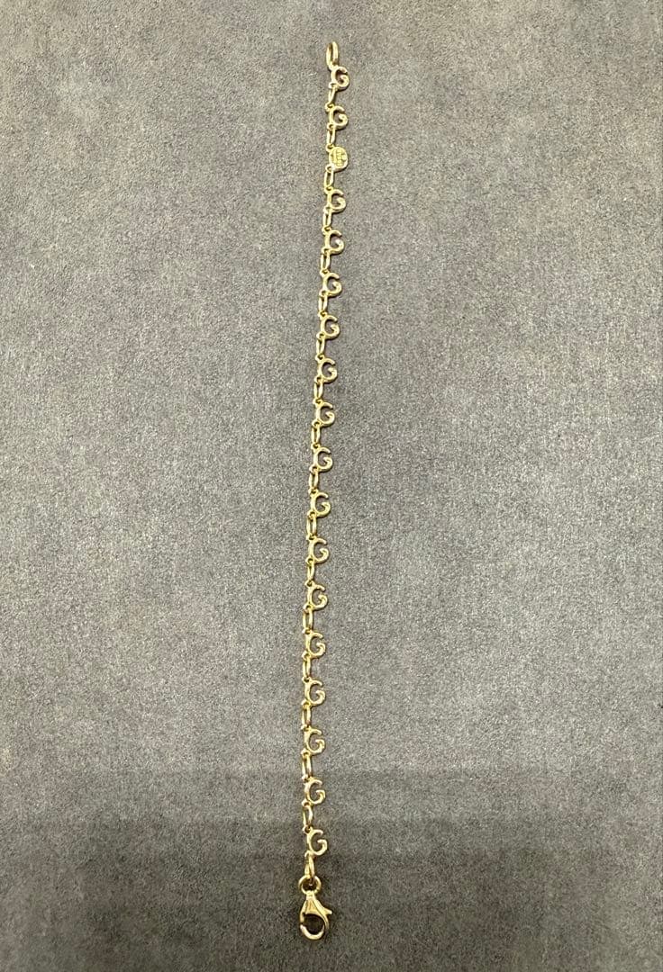 【GUCCI】Gロゴ チェーン ブレスレット K18 4.3g