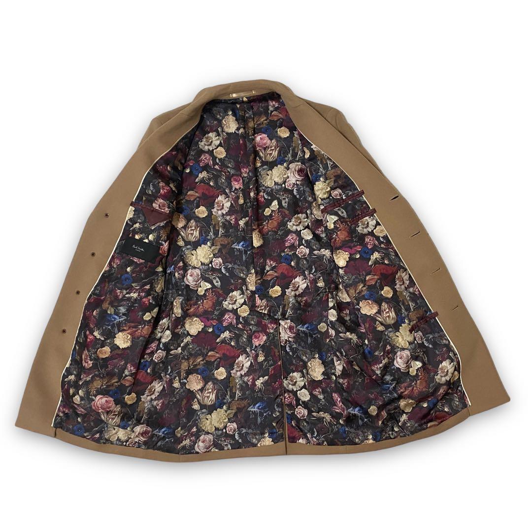 Paul Smithポールスミスチェスターコートキャメル花柄ボタニカル