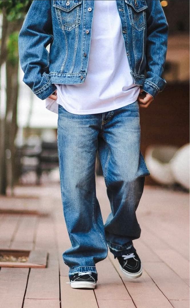 美品】LIBEIRO リベイロ デニム ワイド ブルー ダメージ 良い 24A/W