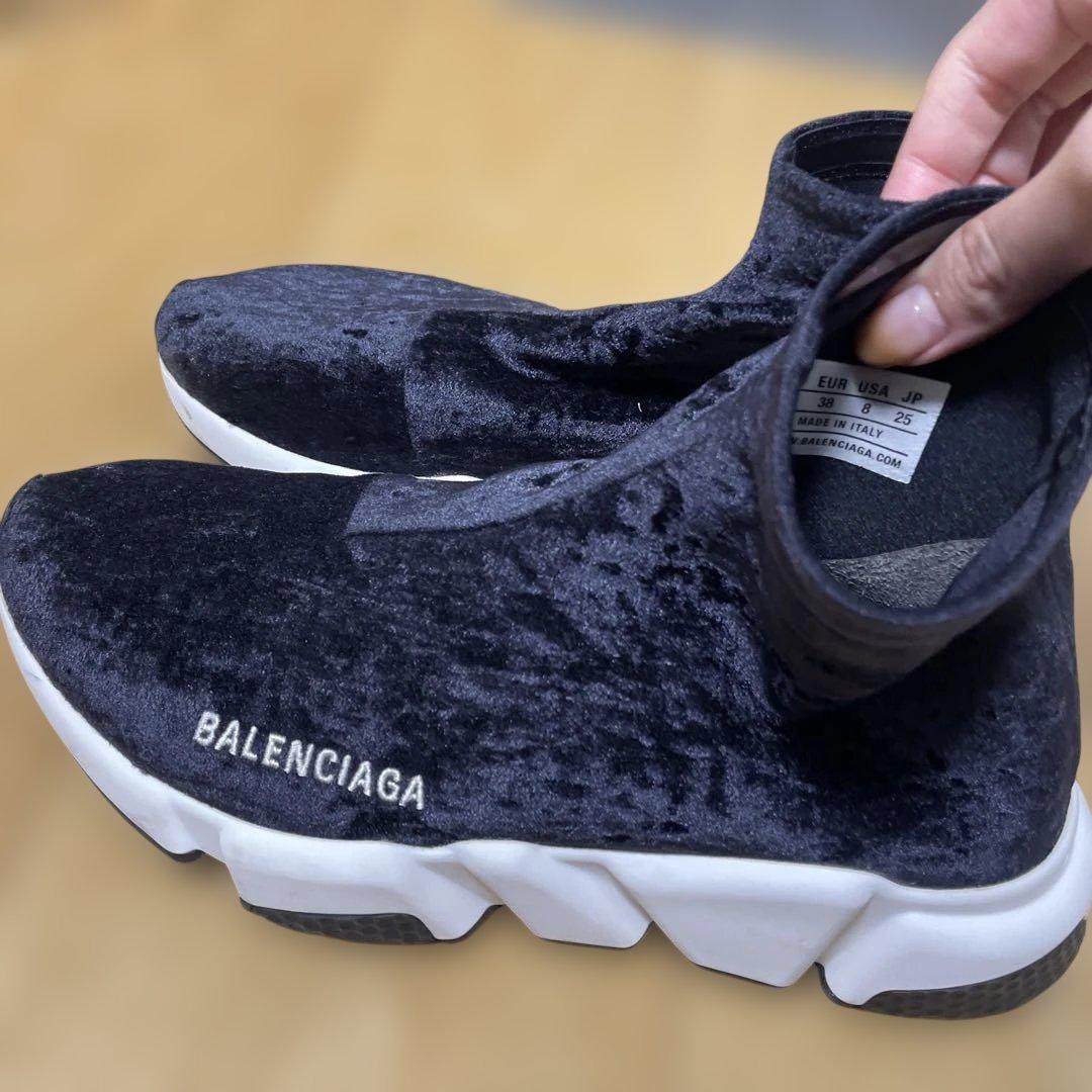 BALENCIAGA】ベロア生地スニーカー 工場 直営 店