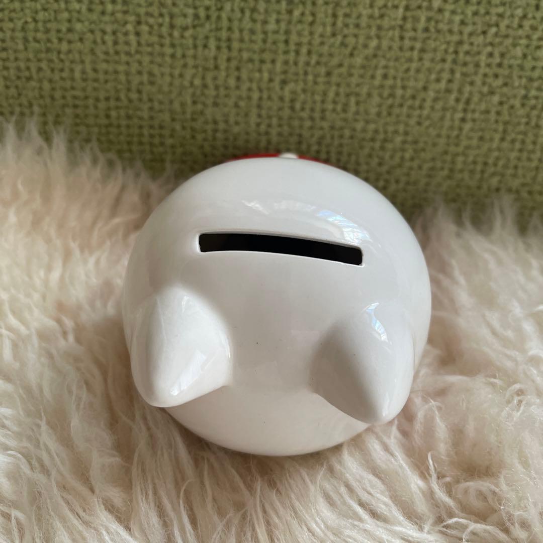 内藤ルネ✨猫ちゃん✨貯金箱 陶器製 赤い水玉 - メルカリ