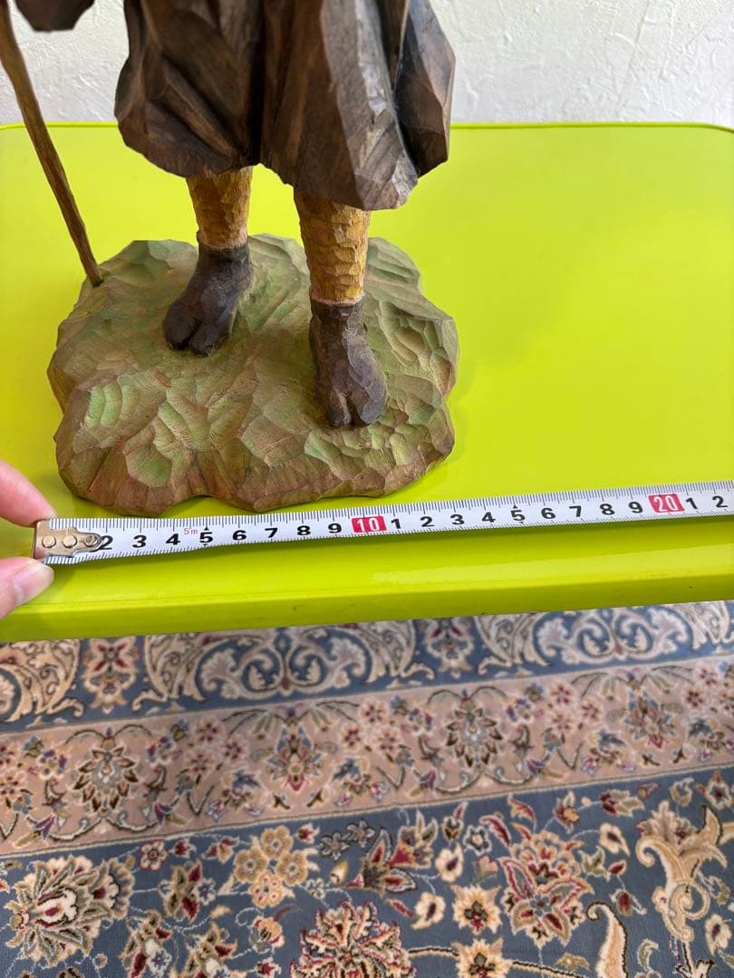 木彫　佐藤晃永　旅「山頭火」　 約30cm 専用箱付き