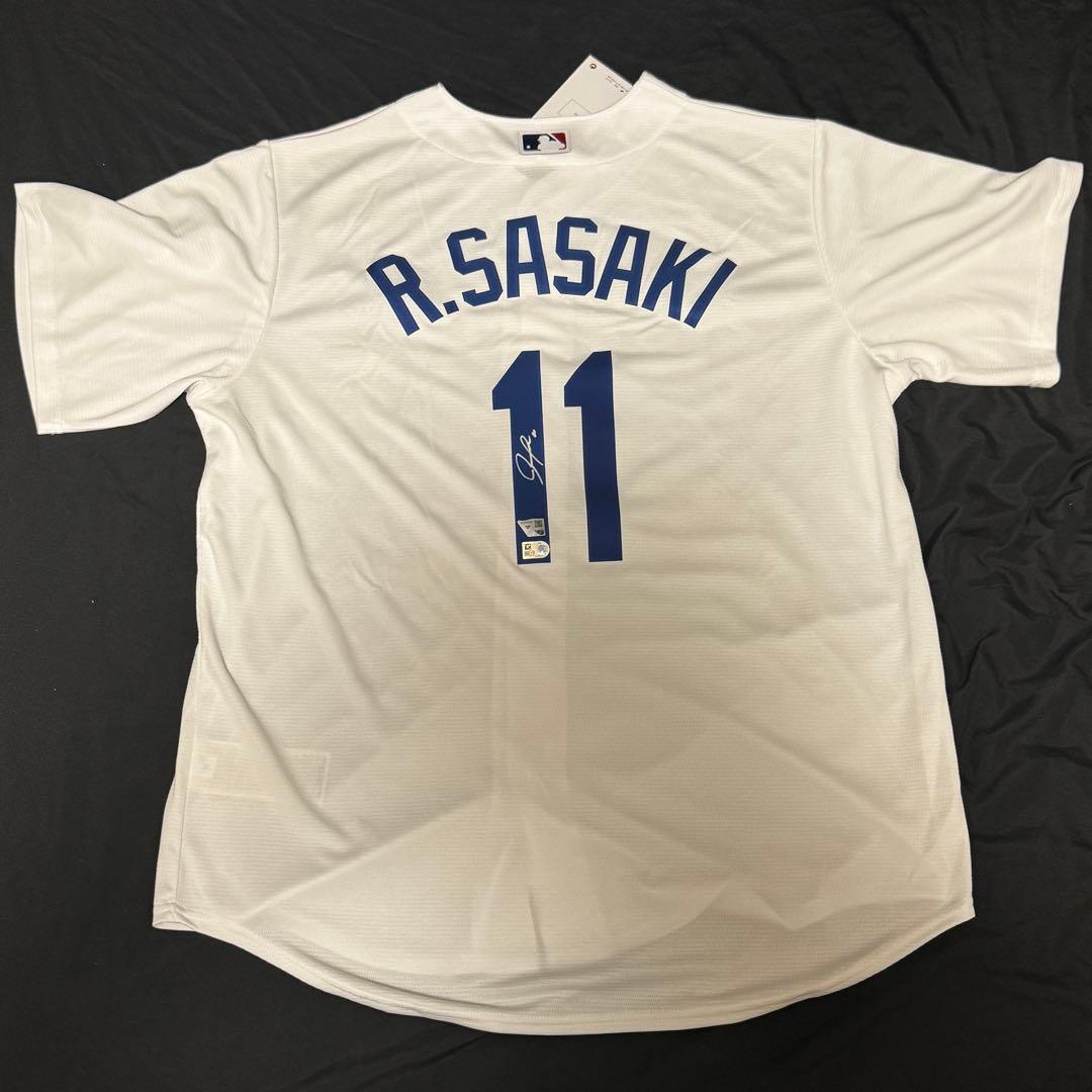 ドジャース 佐々木朗希 直筆サイン ユニフォーム MLB Fanatics - メルカリ