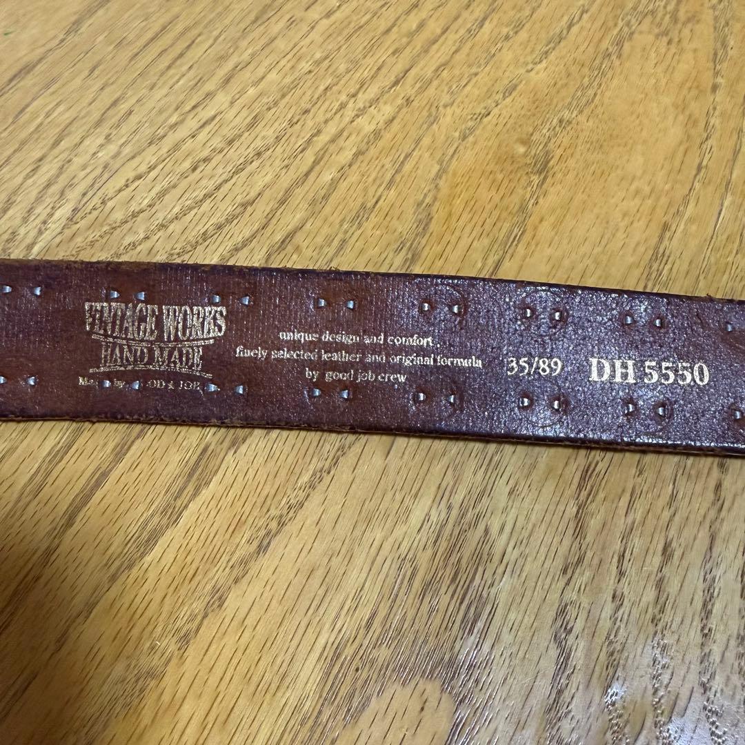 良品】VINTAGE WORKS レザーベルト スタッズ DH5550ブラウン - メルカリ