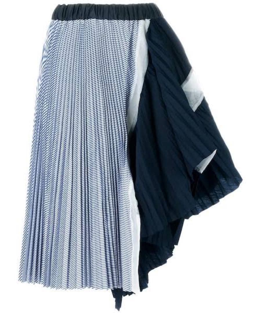 【美品】Sacai アシンメトリー プリーツスカート 関税・送料込】sacai アシンメトリージッププリーツスカート (sacai