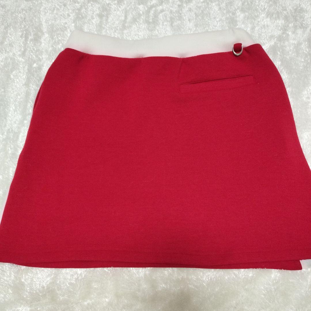 3点セット暖かいセットアップ+ダウンレッグウォーマー赤ゴルフウェア