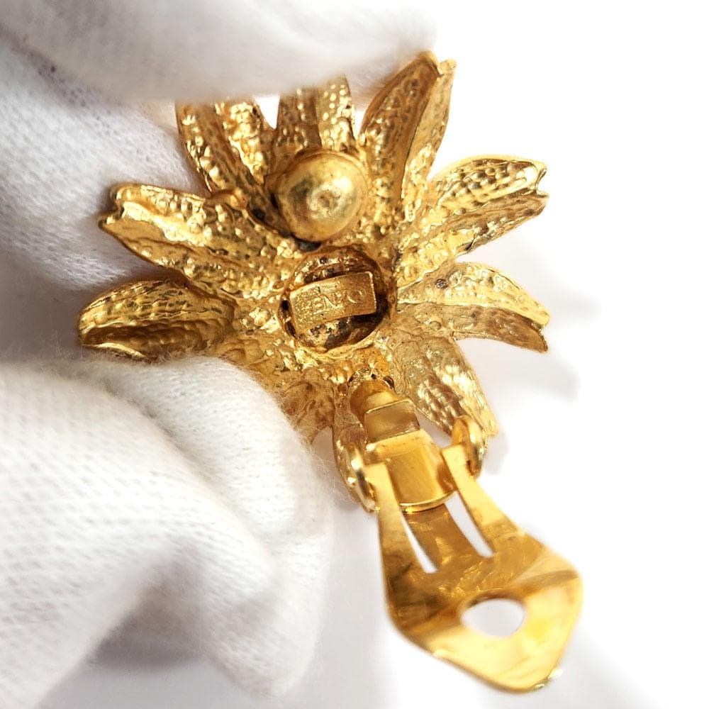 ケンゾーKENZO イヤリング ゴールド フラワー ヴィンテージデザイン