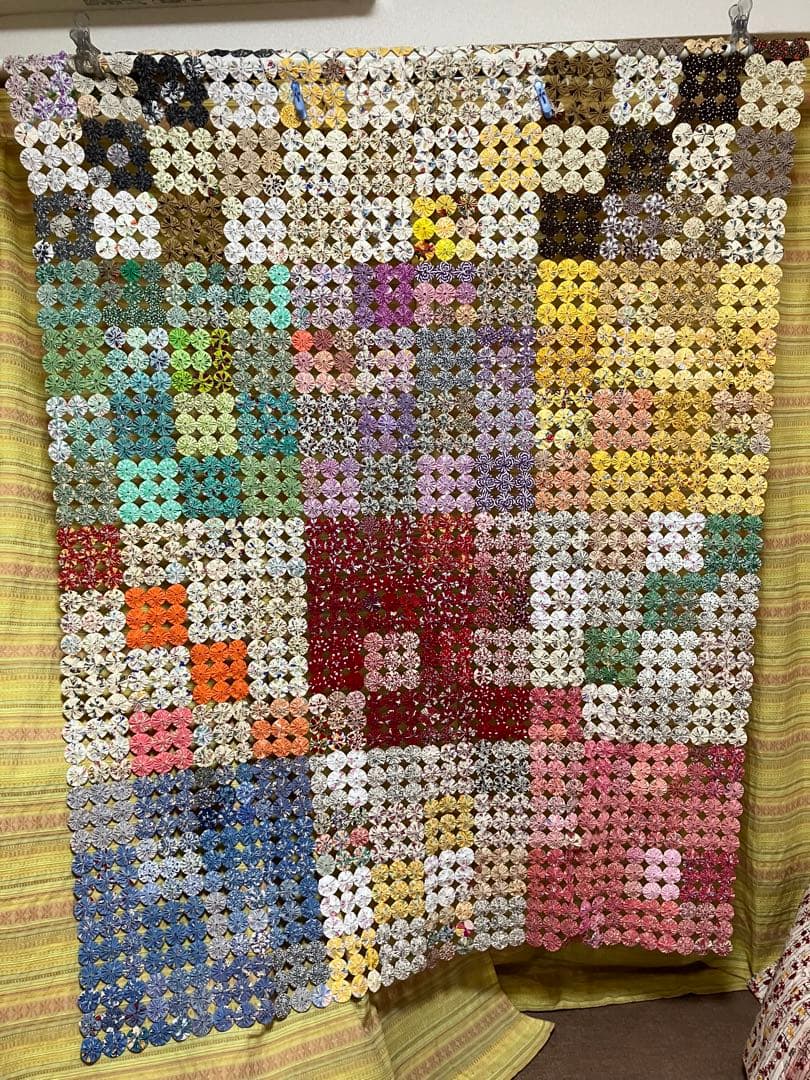 ハンドメイドカラフルパッチワークマルチカバー