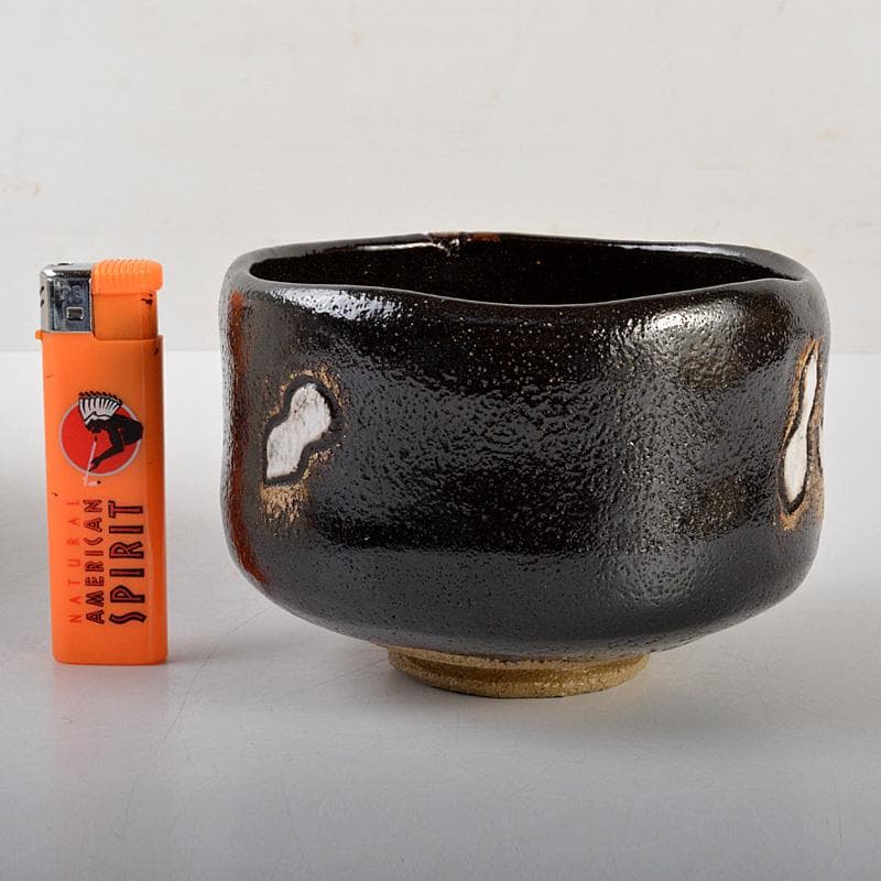 茶道具 木津喜楽造 六瓢文 黒楽茶碗 前大徳 柳生紹尚書付