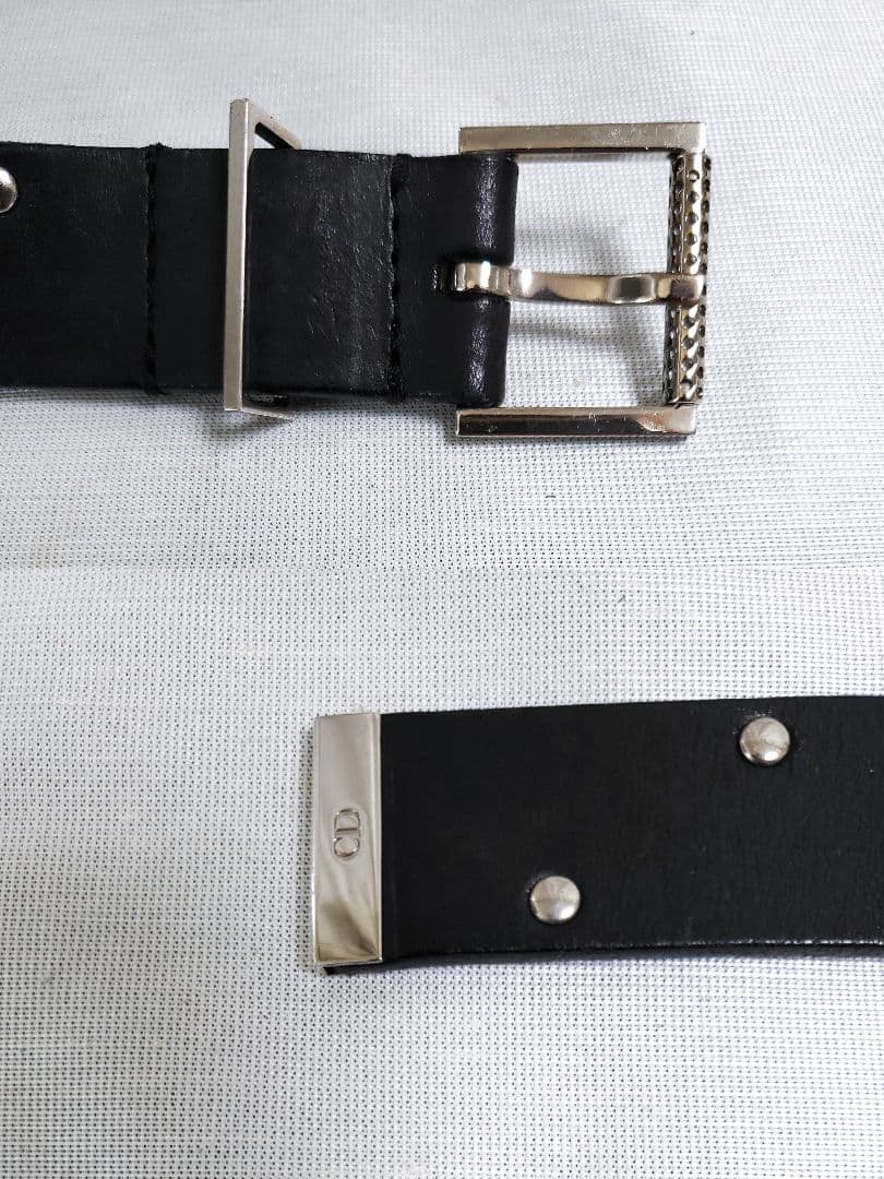 Dior Homme スタッズ レザー ベルト strip期 黒 エディスリマン