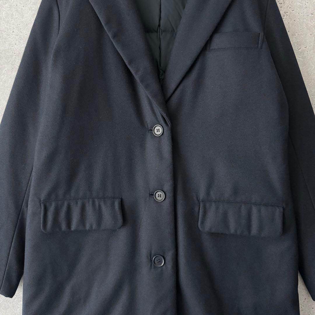 Theory luxe メルトンウール ダウン チェスターコート 40 ネイビー
