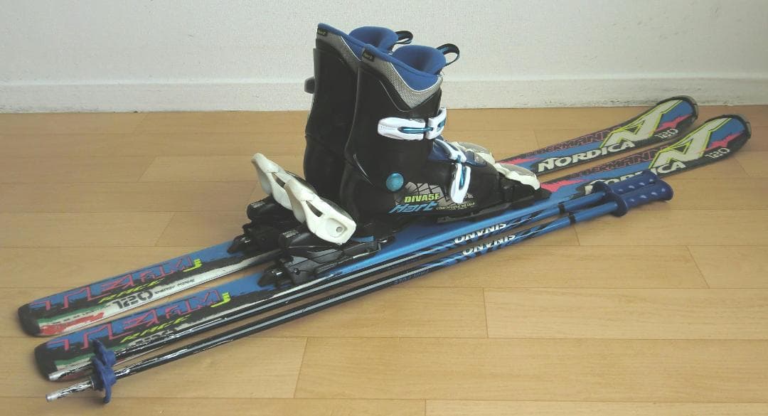 □送料無料□ノルディカ＋Hart□子供用スキーセット□板120靴22□WAX済