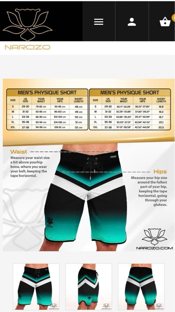 フィジーク/穴見一佐選手着用ブランド】NARCIZO サーフパンツSサイズ