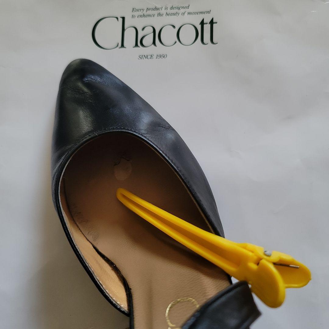 チャコット ダンスシューズ 8㎝ ヒール 23.5㎝ 黒 ポーチ付き