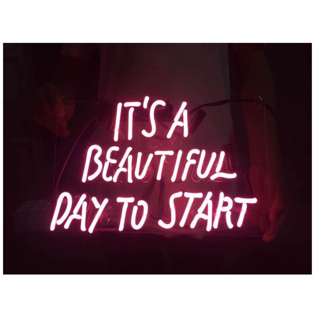ネオン管 BEAUTIFUL DAY TO START 14*9インチ オーダー ネオン管 BEAUTIFUL DAY コレクション TO START 14*9インチ オーダー
