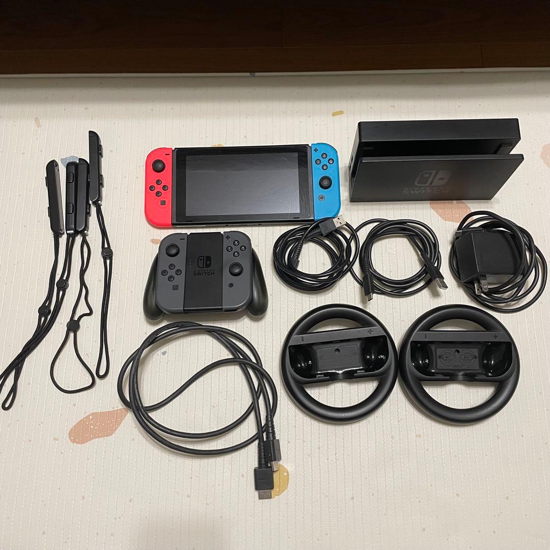 Nintendo Switch本体セット + 追加Joy-Con /ハンドル JCコーポレーション (2個セット)Joy-Con対応 ハンドルコントローラー
