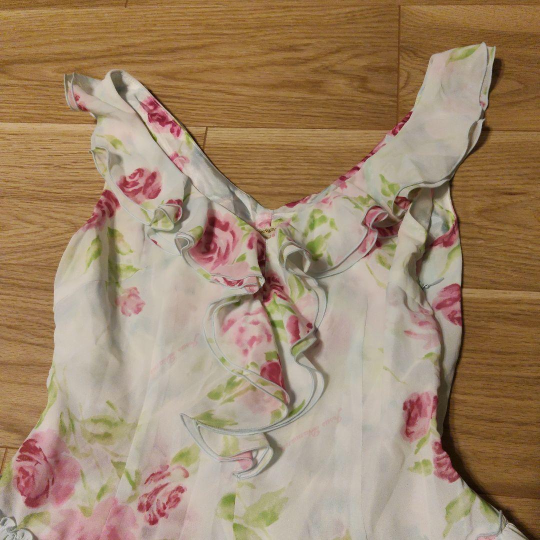 ジーザスディアマンテ ジャスミンワンピ 復活ぼかし薔薇柄サックス