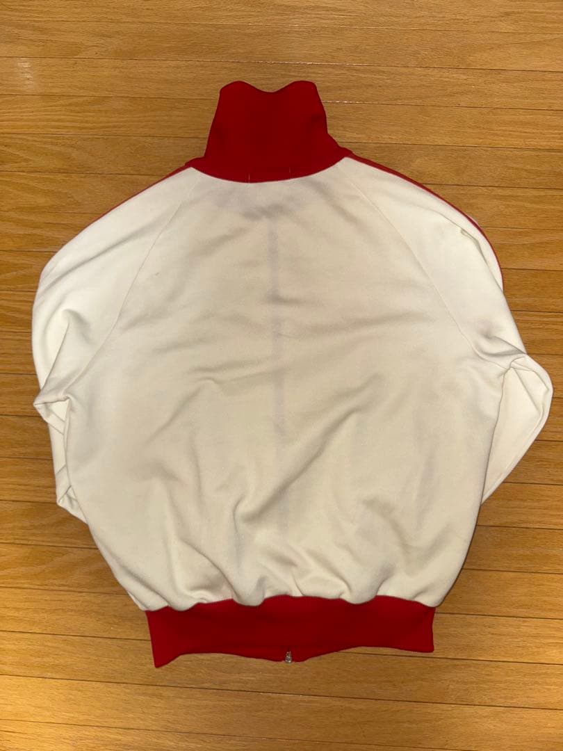 80s adidas トラックジャケット ジャージ デサント 赤 白2号 - メルカリ