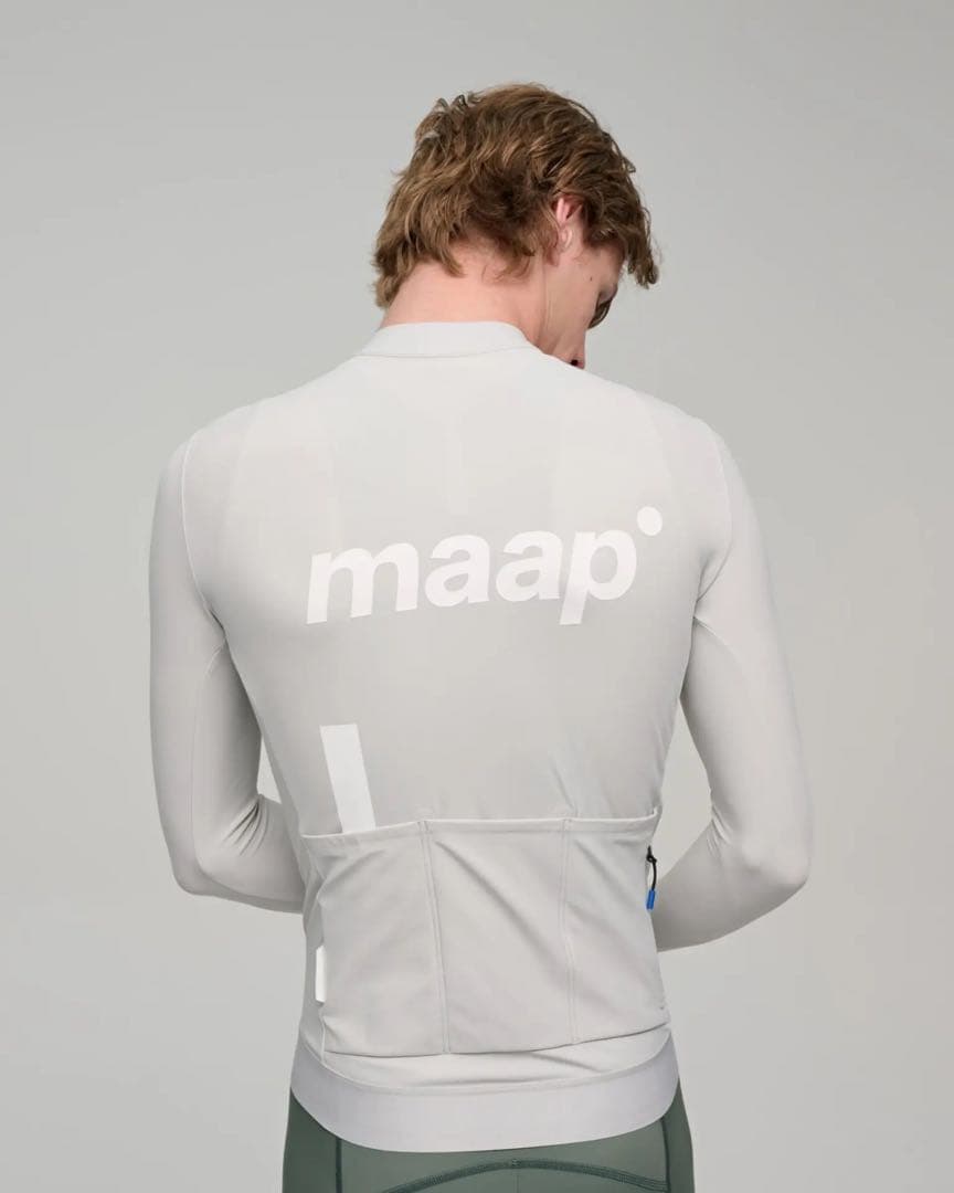  長袖サイクルジャージ グレー　Lサイズ SALE 20%OFF】エアロST長袖ジャージ［グレー&ブルー］【返品・交換不可