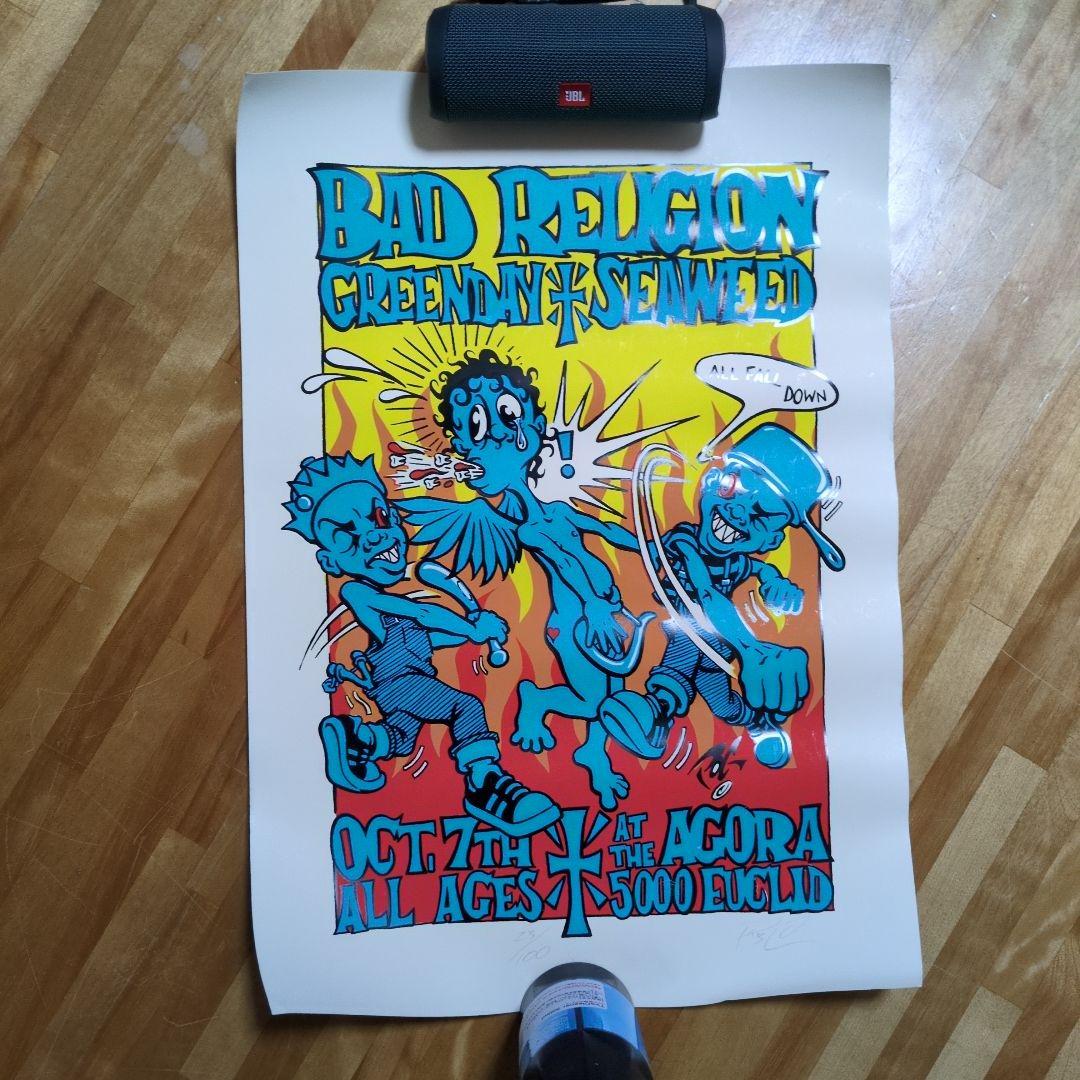 希少　bad religion greenday　シルクスクリーン　ポスター BAD RELIGION | SOCIAL DISTORTION Tour 2024 Ltd Ed New RARE Poster