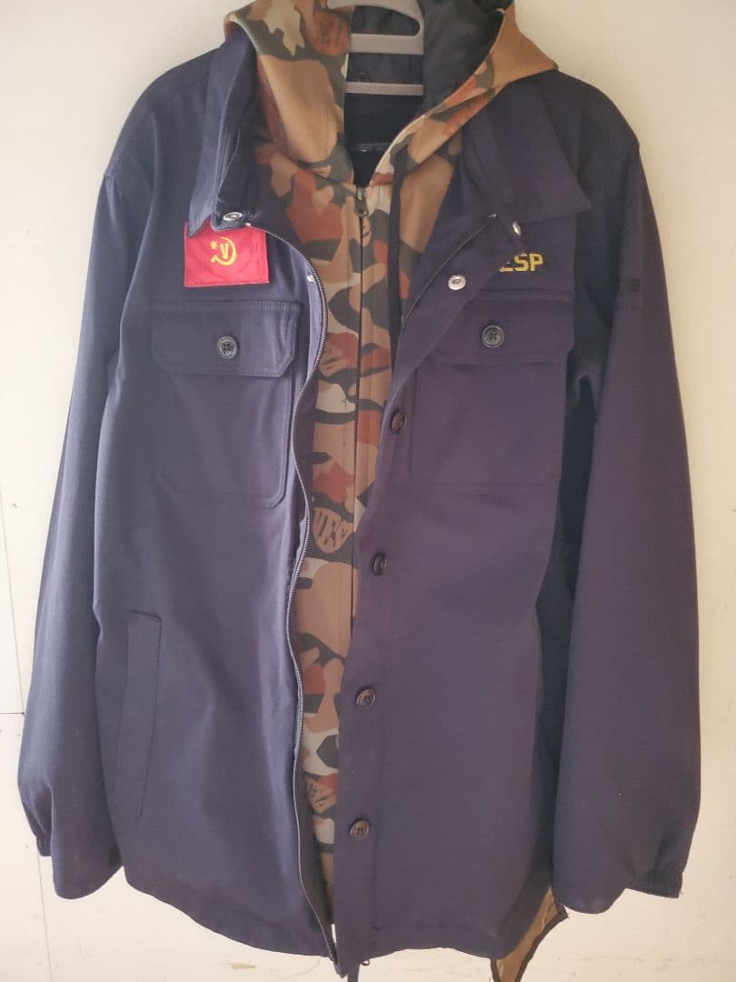 U.S.VESP フード付きジャケット ネイビー/迷彩 上下セット　上M　下 L