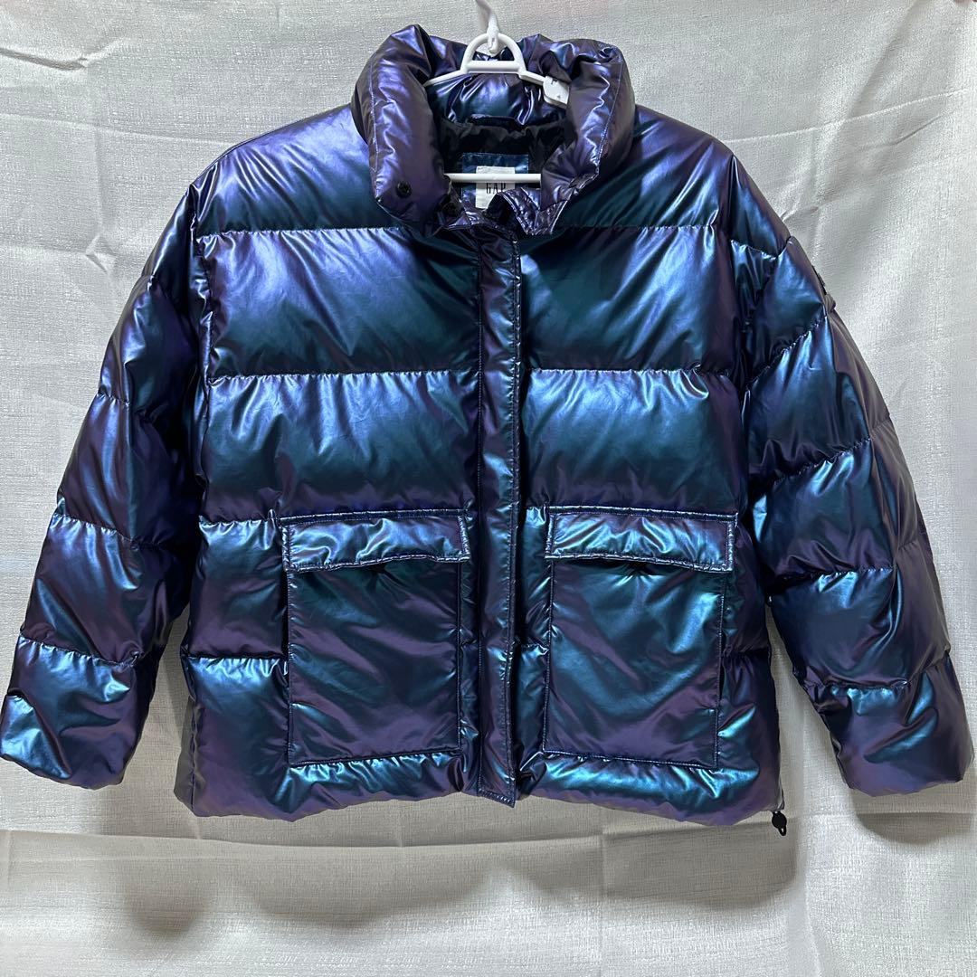 GAP ギャップ ダウンジャケット メタリック 青紫色 サイズL !超美品