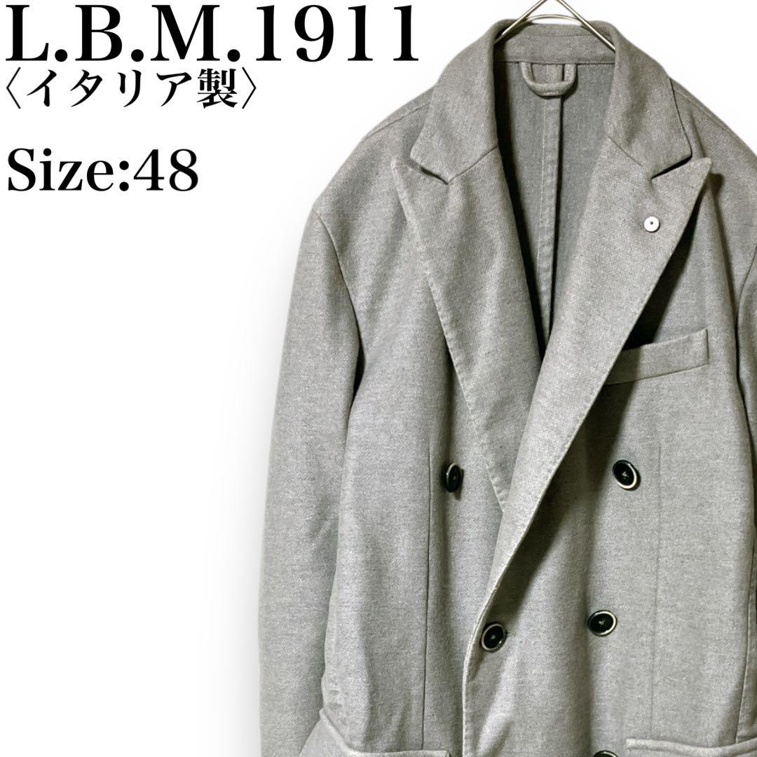 ルビアム イタリア製 美シルエットダブルブレスト チェスターコート グレー 48 ルビアム イタリア製 美シルエットダブルブレスト チェスターコート