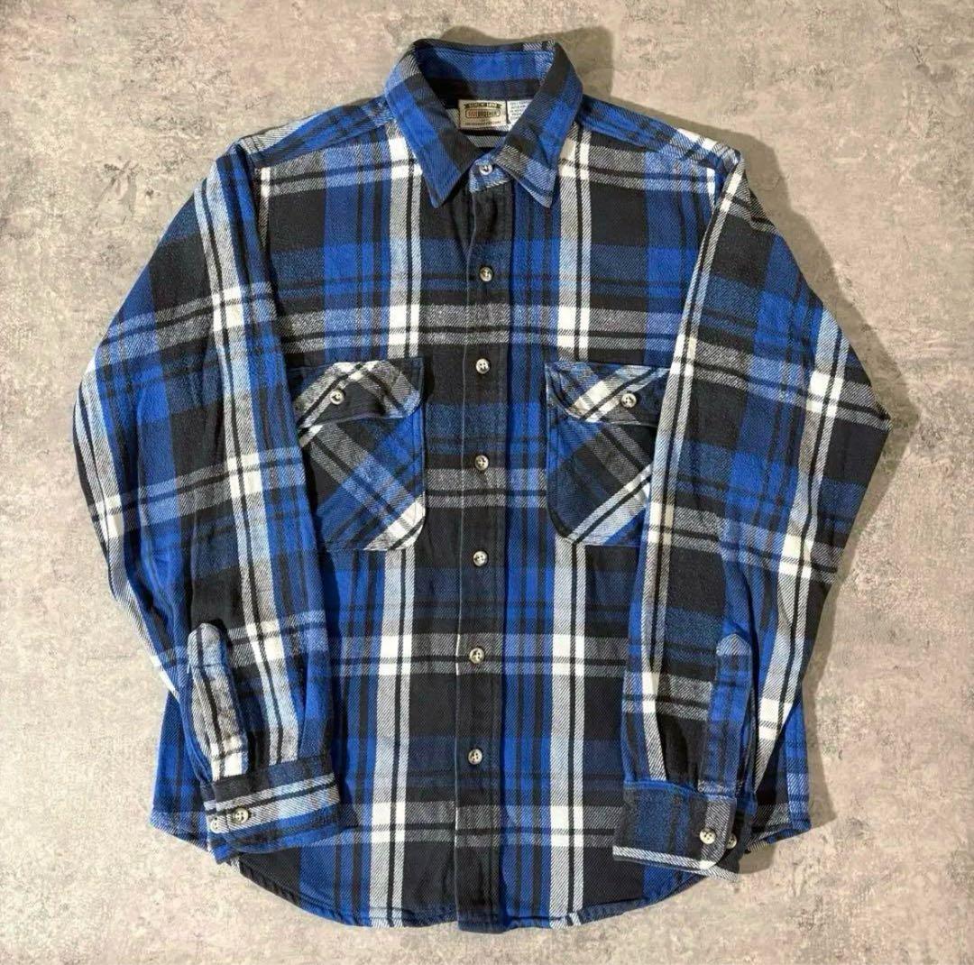 好配色 90s FIVE BROTHER ファイブブラザー ネルシャツ ブルー - メルカリ