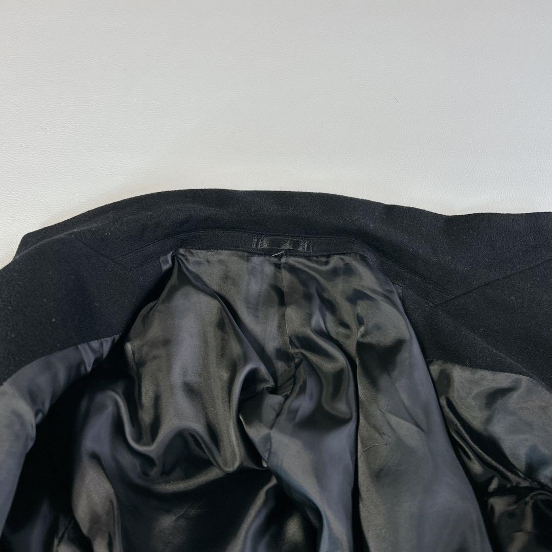 BALESTRINO カシミヤラム混 マキシ丈 ロングチェスターコート 黒 XL