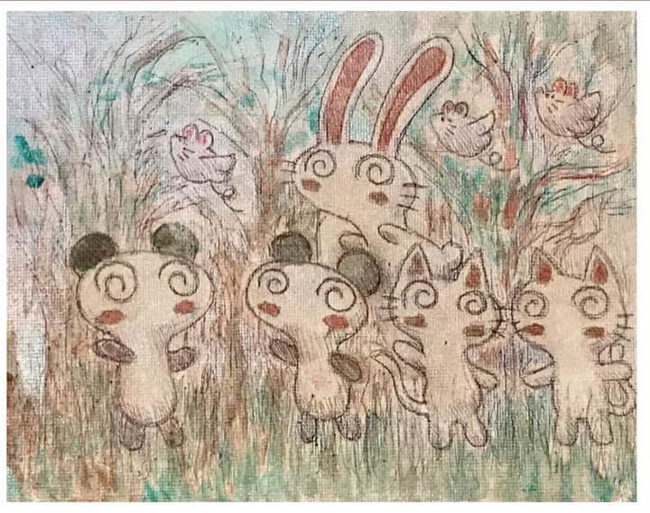 サラ直筆原画「Summer adventures」 限定商品】Sarah Caudle直筆サイン入りセット_SQサイズ”Aloha