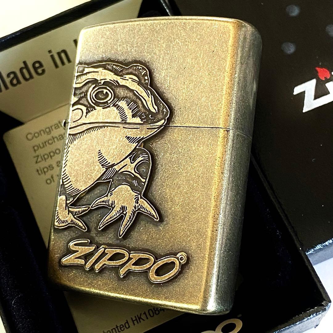 ZIPPO カエル フロッグ クラシックメタル ブラス ユーズド仕上げ