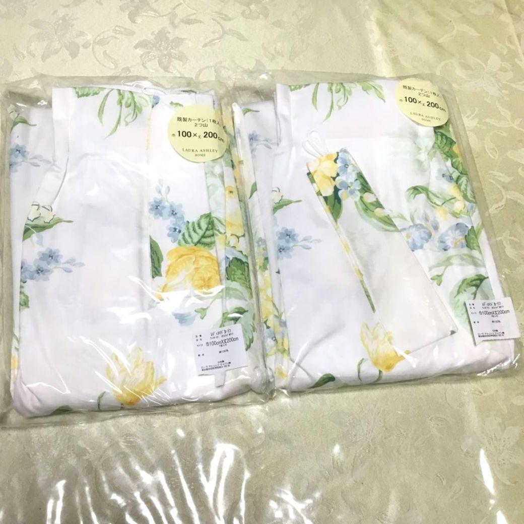 ローラアシュレイ カーテン 100x200 2枚セット ウィンターリリー