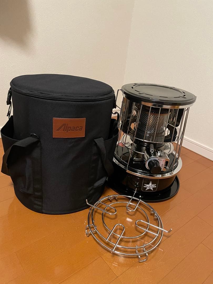 ニューアルパカストーブ TS-77JS-C ブラック 専用収納ケース反射板、五徳