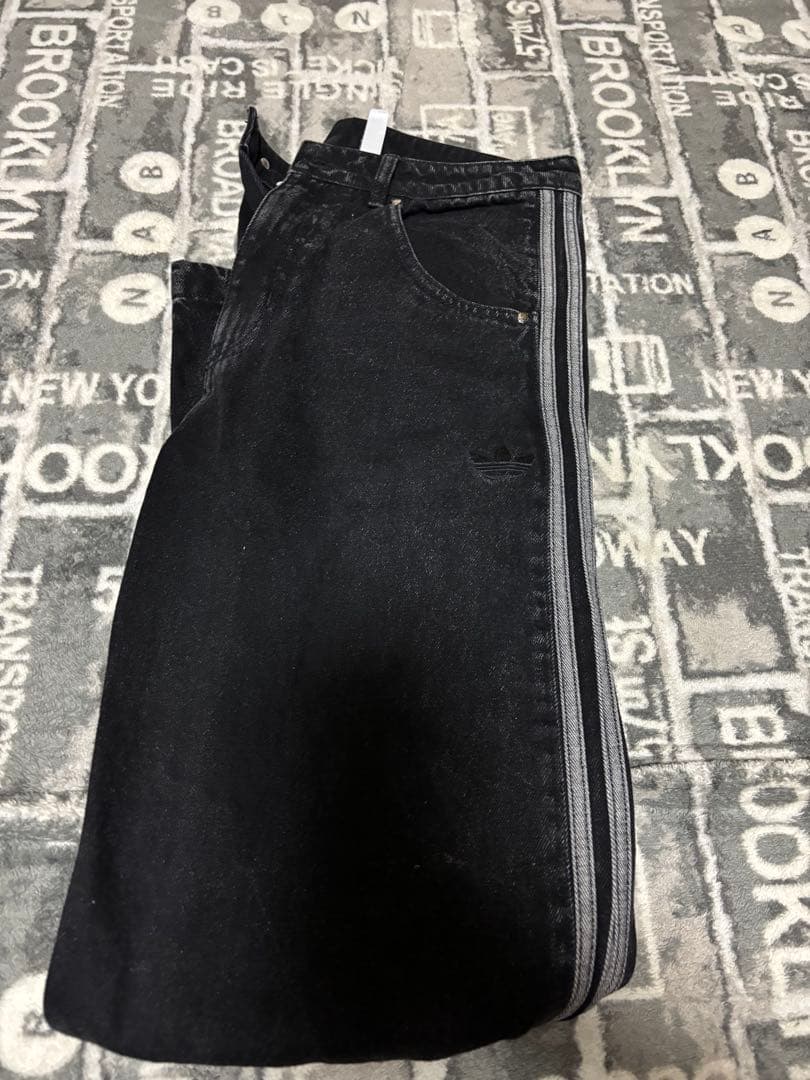 ブラックサイドストライプワイドパンツ Brooks Brothers × ENGINEERED GARMENTS ウールサージ サイド