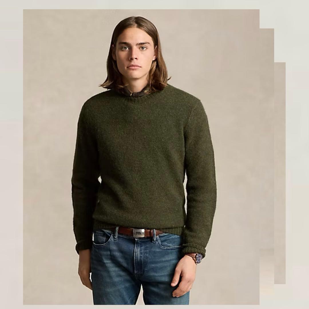 24年製 PolobyRalphLauren SuedePatchSweater