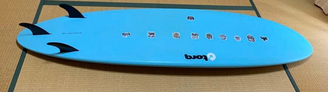7.2feet 47Lミッドレングス　初心者サーフボード　フィン、ケース付き