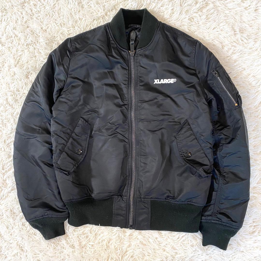 美品 XLARGE ALPHA コラボ MA-1 リバーシブル バックプリント - メルカリ