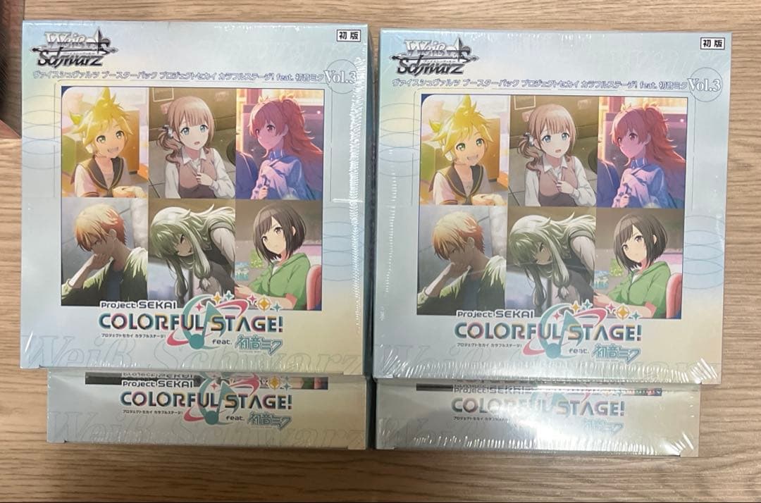 プロジェクトセカイ カラフルステージfeat初音ミク vol.3 4BOX ブースターパック ﾌﾟﾛｼﾞｪｸﾄｾｶｲ ｶﾗﾌﾙｽﾃｰｼﾞ! feat. 初音ﾐｸ Vol.3」RR以下