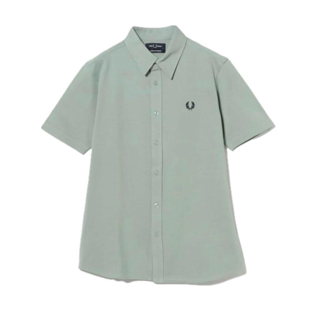 BEAMS 別注 FRED PERRY・ショートスリーブ シャツ Mサイズ BEAMS（ビームス）【別注】FRED PERRY / 鹿の子 ショートスリーブ
