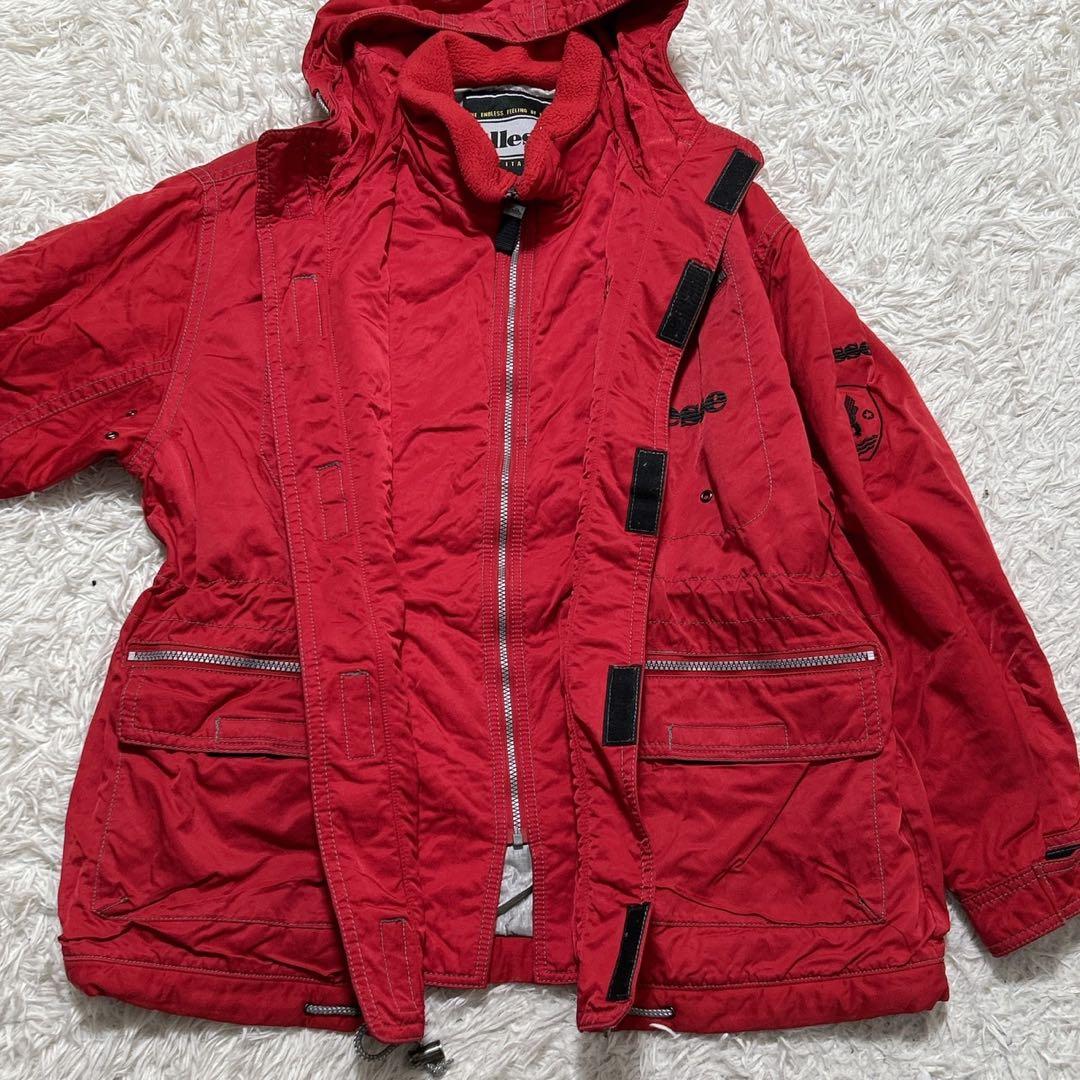 2277】ellesse エレッセ スキーウェア ビッグプリント イーグル 赤