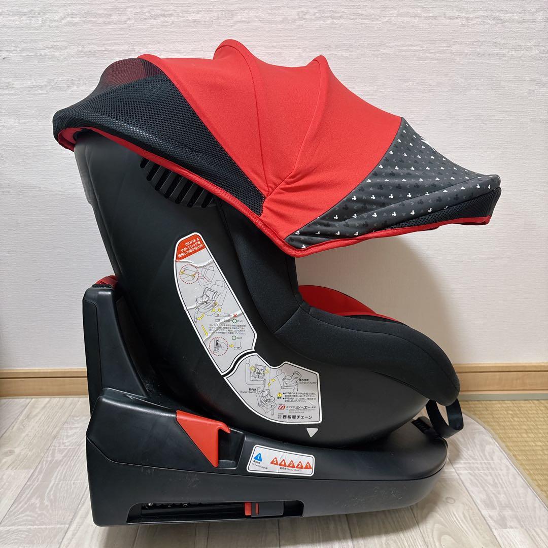 極美品 ターンシート ミッキーマウス チャイルドシート ISOFIX 西松屋