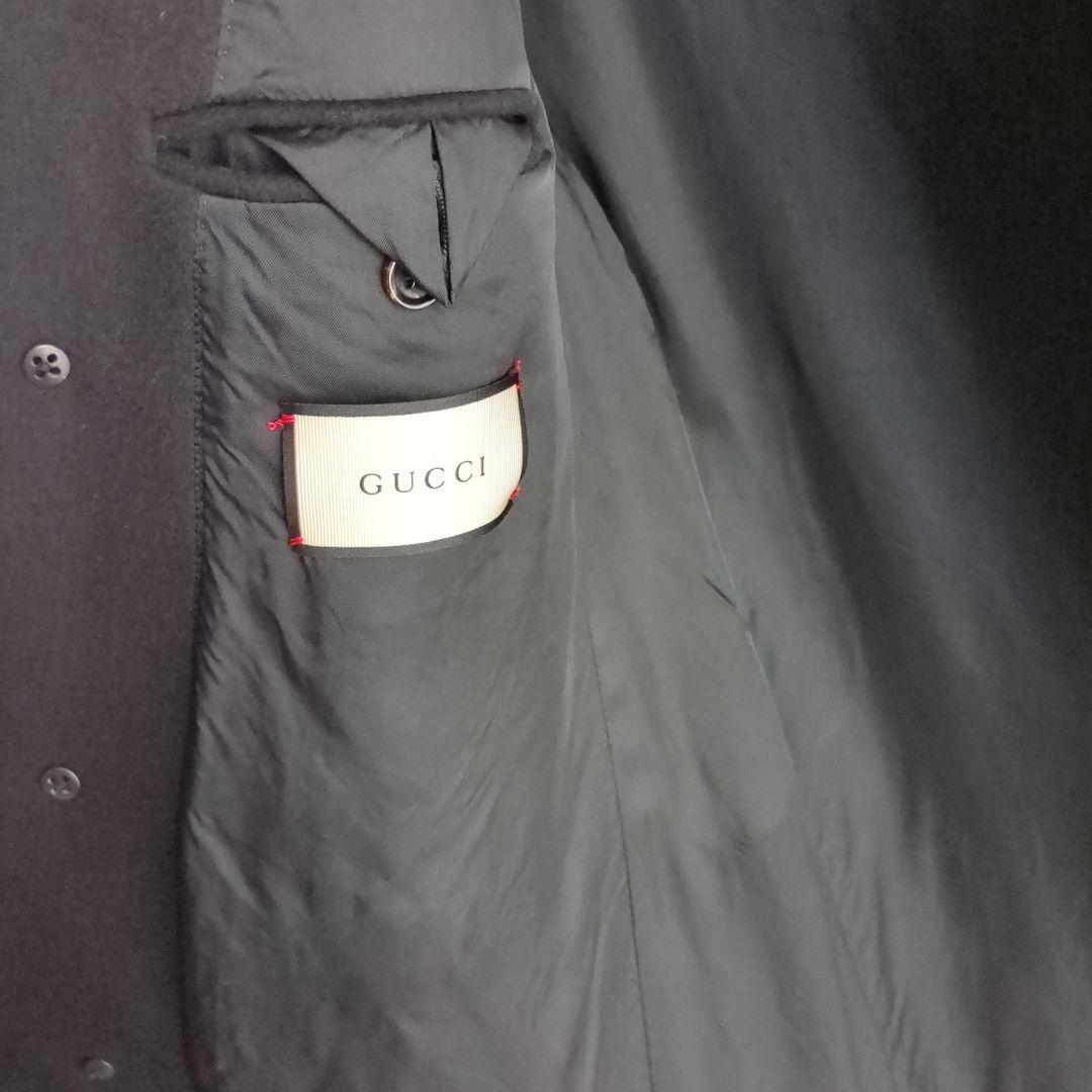 GUCCI グッチ サイズ 48 黒 ウール チェスターコート 439365 - メルカリ