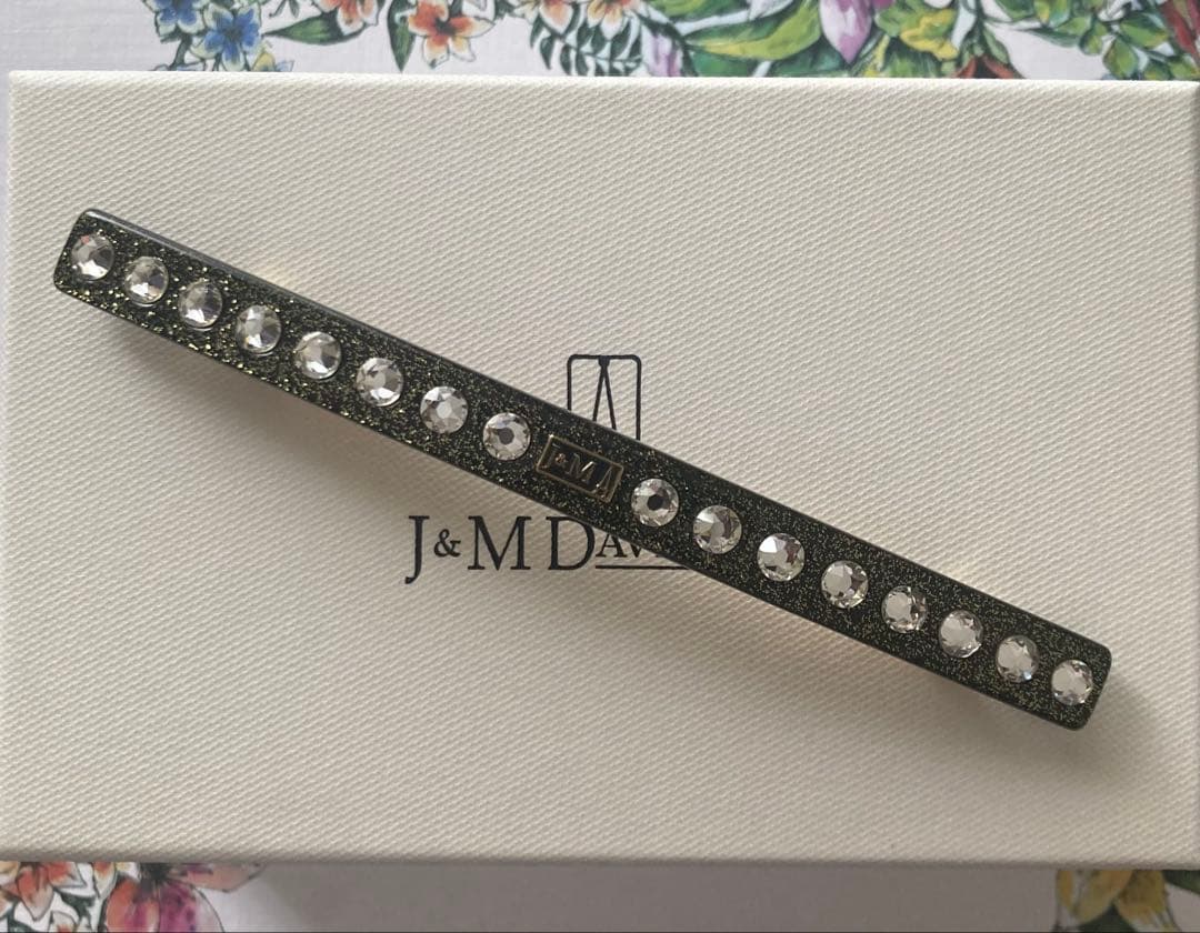 【新品未使用】ALEXANDRE DE PARIS J&M ブラックバレッタ バレッタ (8 cm)｜ALEXANDRE DE PARIS（アレクサンドル ドゥ パリ）