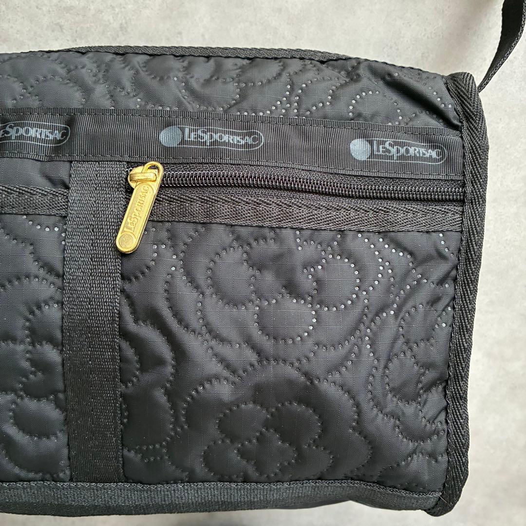 美品 レスポートサック ショルダーバッグ パフィーブロッサムズ 黒