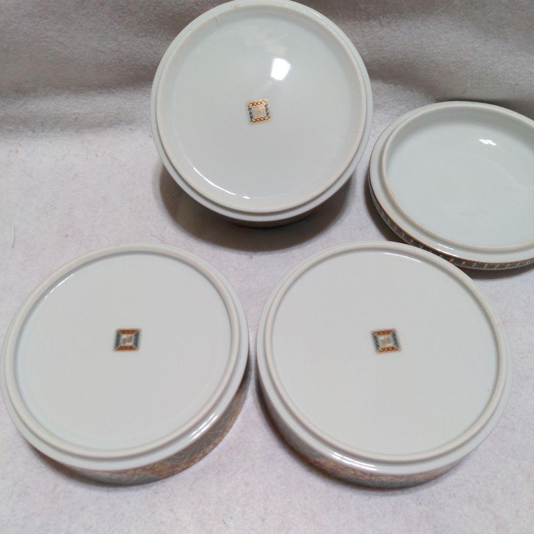 美濃焼 庫山窯 三段重 金襴手 色絵 金彩 前畑陶器