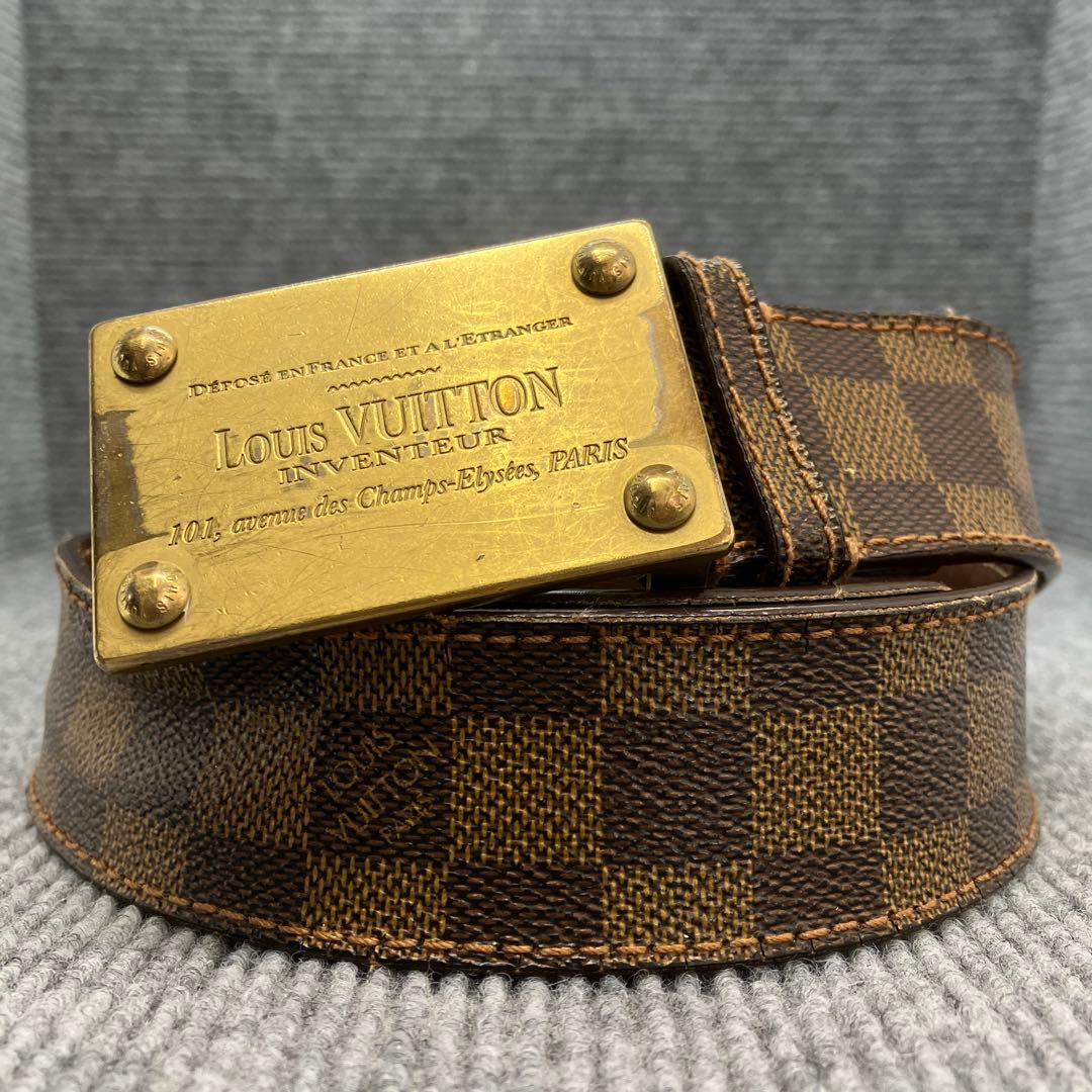 LOUIS VUITTON　ルイヴィトン　ベルト　サンチュール　ダミエ　4208 LOUIS VUITTON - LOUIS VUITTON ベルト ダミエ ダミエアズール サン