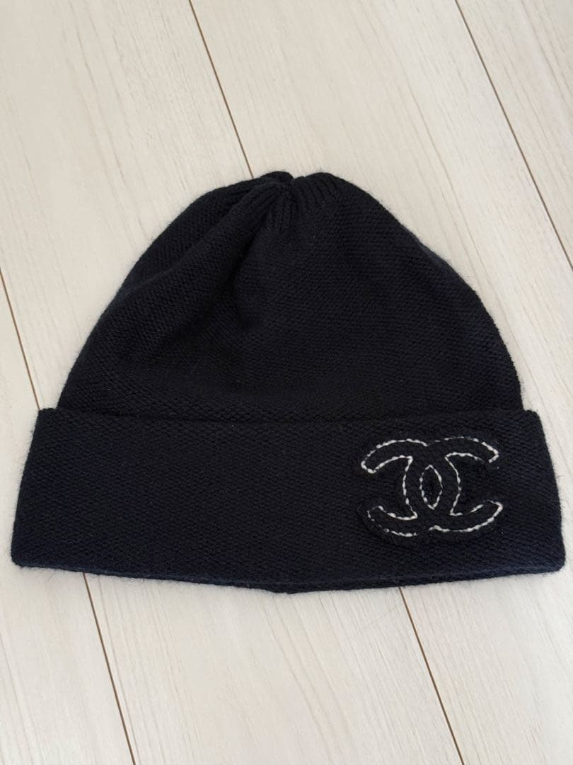 シャネル ビーニー ネイビー 中古・古着通販】CHANEL (シャネル) ニット帽 ネイビー｜ブランド