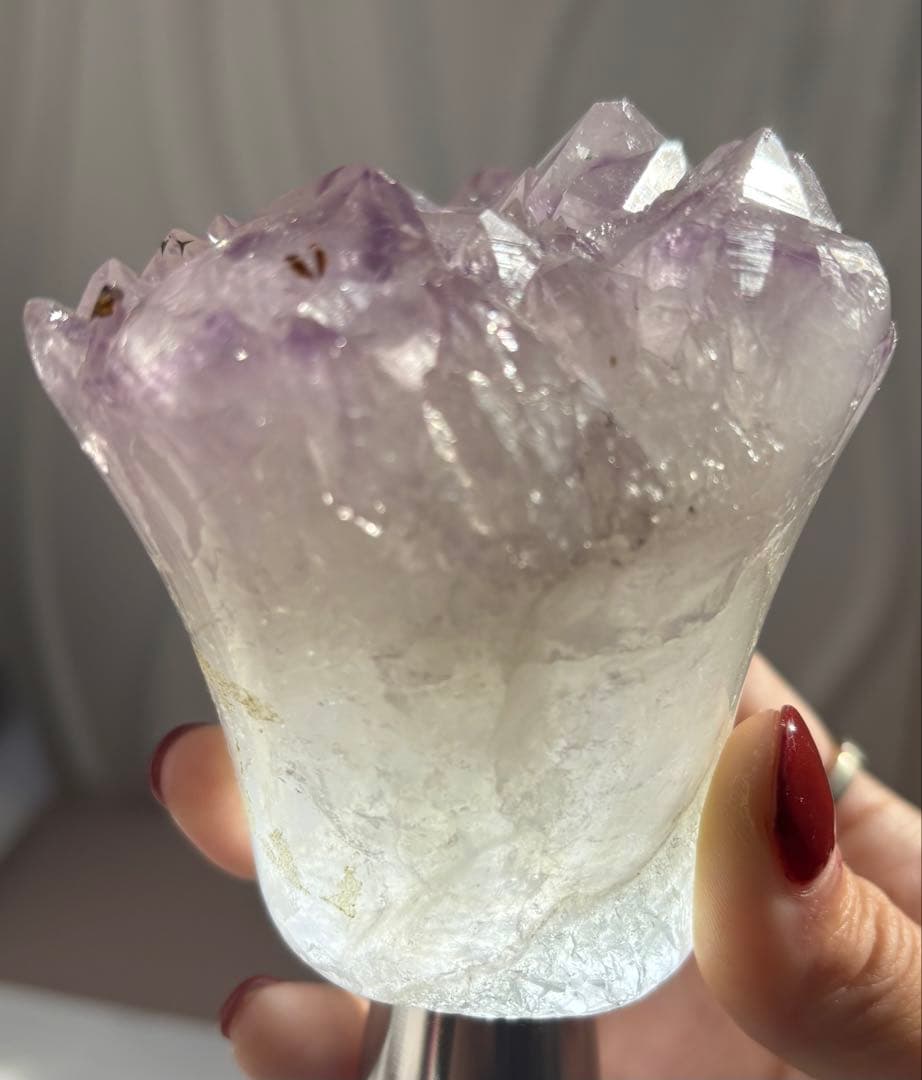 《高品質・希少デザイン》ゲーサイトinアメジスト＊花束クラスター　ラベンダー