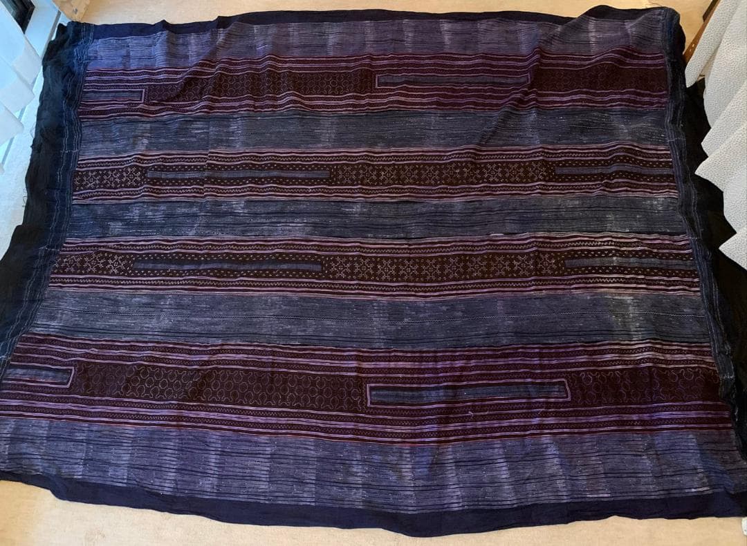 ベトナム サパ 民族 藍染 刺繍 大判マルチカバー　布 ベトナム サパ 民族 藍染 刺繍 大判マルチカバー 布 ベトナム サパ