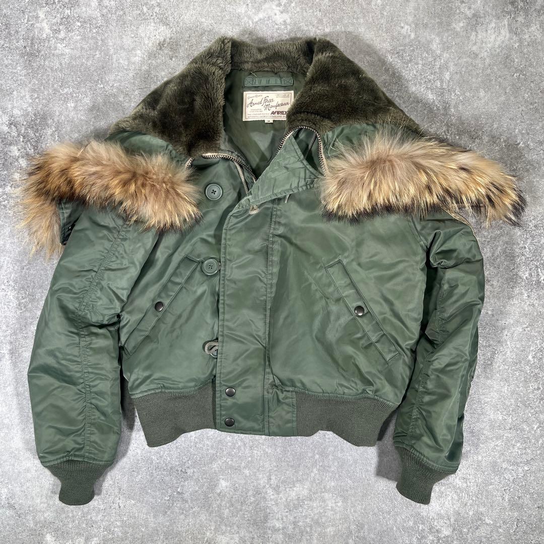 ◆AVIREX フライトジャケット　N-2B M リアルファー　オリーブ　短丈 AVIREX（アヴィレックス） アビレックス 7835952033 THERMOLITE N-2B